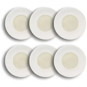 Comparateur de prix : OGO Living Lot de 6 assiettes creuses en porcelaine beige et blanc 20cm
