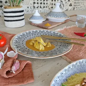 Novastyl Lot de 6 assiettes plates en porcelaine 27cm pas cher