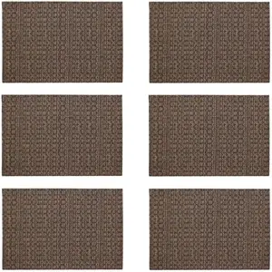 Comparateur de prix : Lot de 6 sets de table effet tissage marron 45x30cm