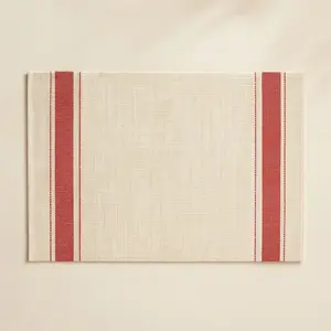 Novastyl Lot de 6 sets de table tissé en PVC beige et rouge 45x30cmVendu parcarrefour