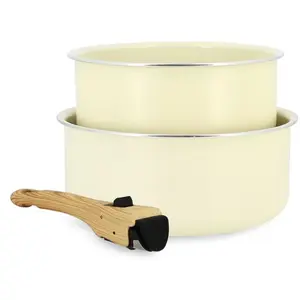 Comparateur de prix : Menastyl Set 2 casseroles en aluminium recyclé avec poignée, colorama