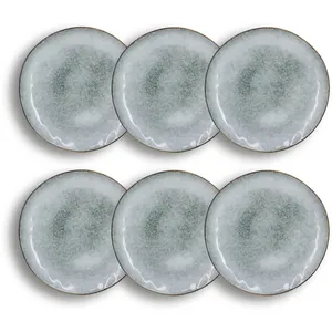Comparateur de prix : NOVASTYL - Aronal - Lot de 6 assiettes plates - Ø27,5 cm - Grès - Bleu