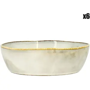 OGO LIVING Novastyl - boral - lot de 6 assiettes coupes - ø15,5 cm - gres - grisVendu parcarrefour