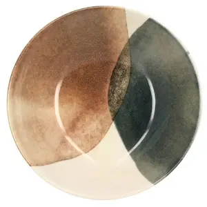 BUT Assiette creuse Ø 20 cm GAIA Beige / Gris /Vert pas cher