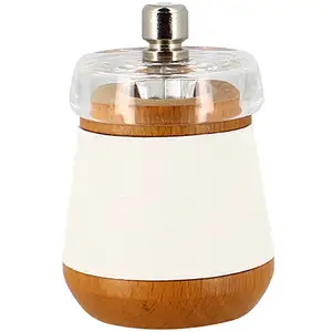 Comparateur de prix : OGO Living Moulin à sel en bois de hêtre effet cuir blanc