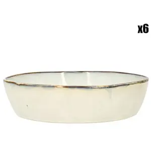 OGO LIVING - ASSIETTE COUPE BORAL 20CM BEIGE CLAIR EN GRÈS pas cher
