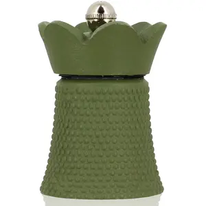 Moulin à poivre/sel en fonte kaki et acier ht 8cm hawai Ogo Living