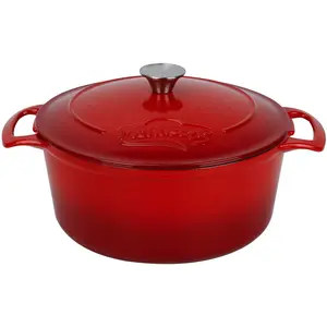Cocotte colette ronde 7l 29cm en fonte émaillé rouge Menastyl pas cher