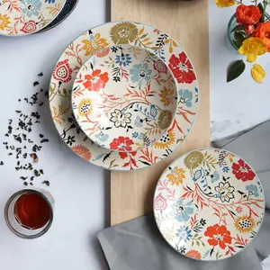 NOVASTYL - Lot 6 assiettes jaipur 20cm en grès - 2614623 pas cher