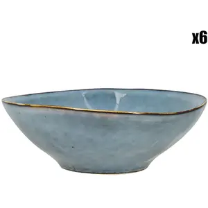 Comparateur de prix : OGO Living Lot de 6 coupelles en grès bleu 20cm