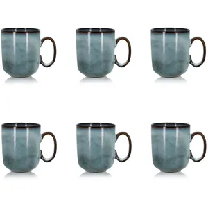 OGO Living Lot de 6 mugs en grès bleu 40cl pas cher