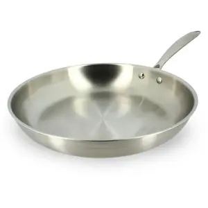 MENASTYL Poêle en acier inoxydable 32cm - compatible induction TRIPLY TU pas cher