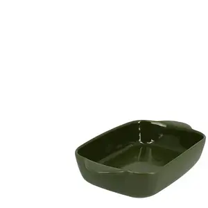 Plat à four rectangulaire Octave en grès vert 21,8 x 13,5 cm Menastyl pas cher