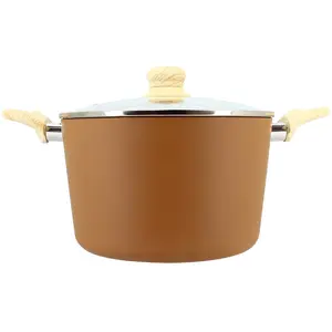 Menastyl Faitout en aluminium 24cm noisette - compatible induction COLORAMA TU pas cher