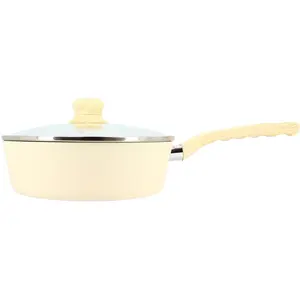 Comparateur de prix : Menastyl Sauteuse en aluminium 24cm crème - compatible induction COLORAMA TU