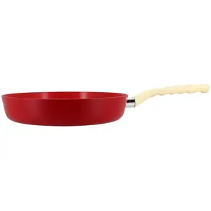 Poele magenta 28cm en aluminium induction poignée effet bois Menastyl pas cher