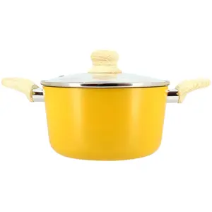 Faitout - MENASTYL - 20 cm - Aluminium - Induction - Poignée effet bois pas cher