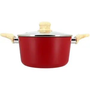 MENASTYL Faitout en aluminium 20cm rouge - compatible induction COLORAMA TU pas cher
