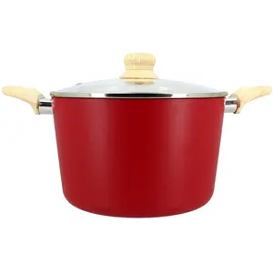 Comparateur de prix : Menastyl Faitout en aluminium 24cm rouge - compatible induction COLORAMA TU