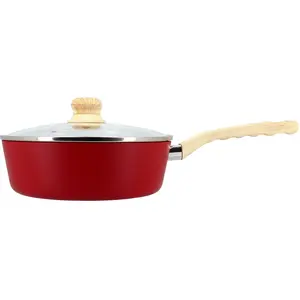 MENASTYL SAUTEUSE MAGENTA 24CM EN ALUMINIUM INDUCTION AVEC COUVERCLE EN VERRE