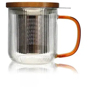 Comparateur de prix : Tisanière mug Karl en verre borosilicate anse ambrée 300 ml Ogo