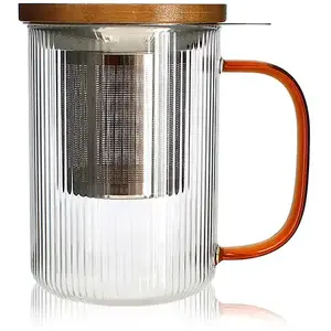 Comparateur de prix : Tisanière mug Karl en verre borosilicate anse ambrée 475 ml Ogo