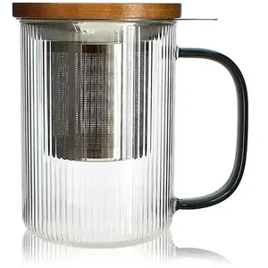 Comparateur de prix : Tisanière mug Karl en verre borosilicate anse gris fumé 475 ml Ogo