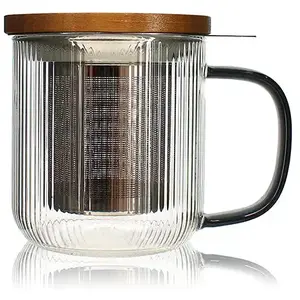 Comparateur de prix : Tisanière mug Karl en verre borosilicate anse gris fumé 300 ml Ogo