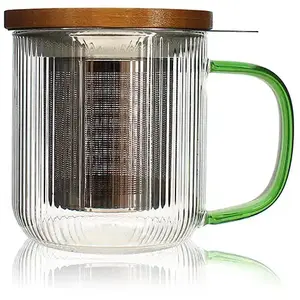 Comparateur de prix : Tisanière mug Karl en verre borosilicate anse verte 300 ml Ogo
