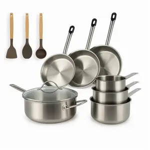 Menastyl Batterie de cuisine 10 pièces acier inoxydable - tous feux
