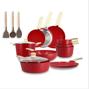 Set 13 pièces cuisson colorama magenta en aluminium induction Menastyl