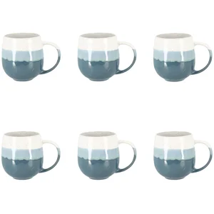 NOVASTYL - Lot de 6 mugs rita bleu 44cl en grès - 2414138 pas cher