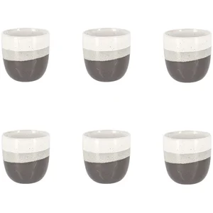 Novastyl Lot de 6 tasses expresso marron en grès 11cl pas cher