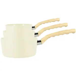 Comparateur de prix : MENASTYL Set de 3 casseroles en aluminium crème - compatible induction CREME TU