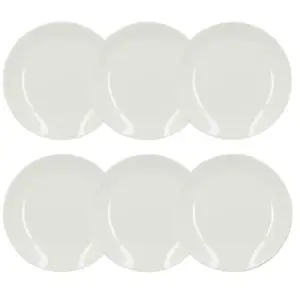 Novastyl Lot de 6 assiettes à dessert en porcelaine blanche 21cm