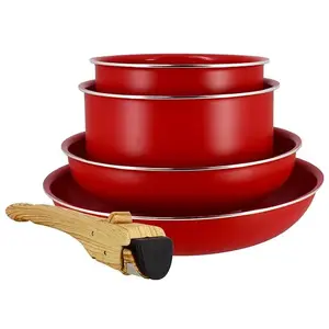 Set de 5 pieces cuisson en aluminium recycle magenta Menastyl pas cher