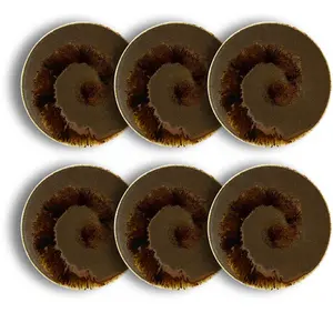 Lot de 6 assiettes plates texturées 27cm en porcelaine marronVendu parcarrefour