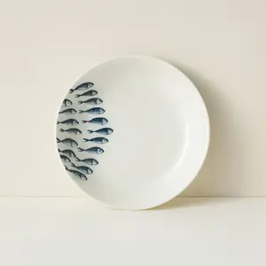 Novastyl Lot de 6 assiettes creuses motif marin en porcelaine 20cm pas cher