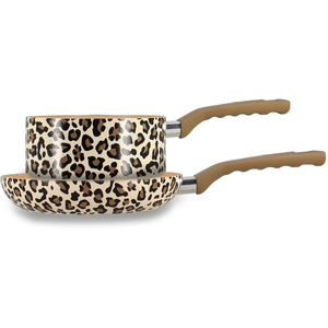 Set de Cuisson Poêle 24 cm et Casserole 18 cm Léopard MENASTYL
