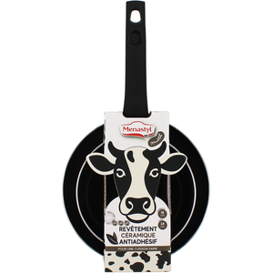 MENASTYL Lot de poêle et casserole en aluminium à motif vache - tous feux