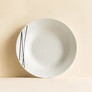 Lot 6 assiettes creuses carbone 20cm en porcelaine Novastyl pas cher