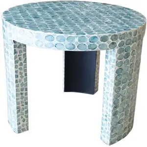 Comparateur de prix : Table d'appoint en coquille de capiz bleu