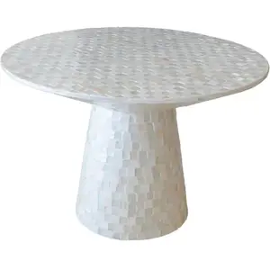 Table basse en coquille de capiz verte pas cher