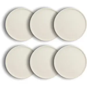 Comparateur de prix : Lot de 6 assiettes à dessert texturées 21cm grès blanc mat