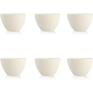 Lot de 6 bols 865ml blanc mat en grès
