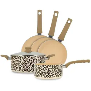 Lot de 5 pieces leopard en aluminium recycle marron Menastyl pas cher