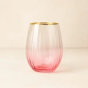 Lot de 4 gobelets en verre 59cl rose