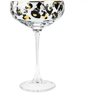 Novastyl Lot de 4 coupes en verre 27cl motif léopard pas cher