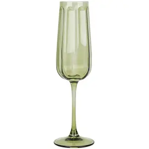 Lot de 4 flûtes en verre 24cl vertes