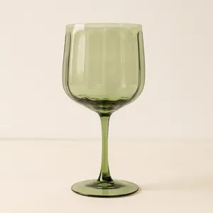 Lot de 4 verres à pied en verre 49cl verts